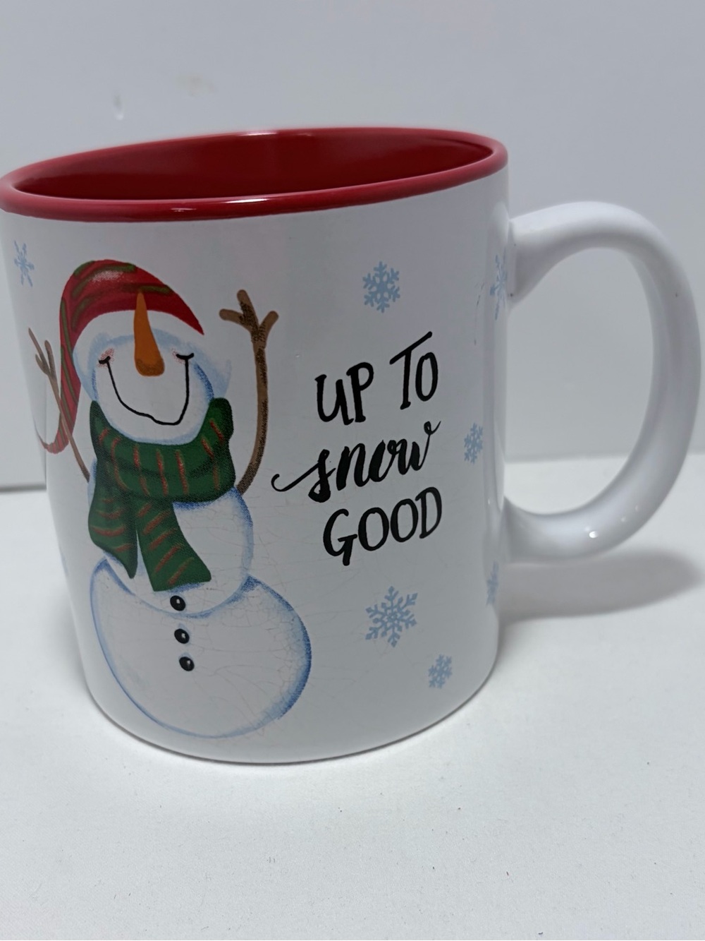 GANZ White Snowman Mug “ Up to Snow Good” Coffee Mug